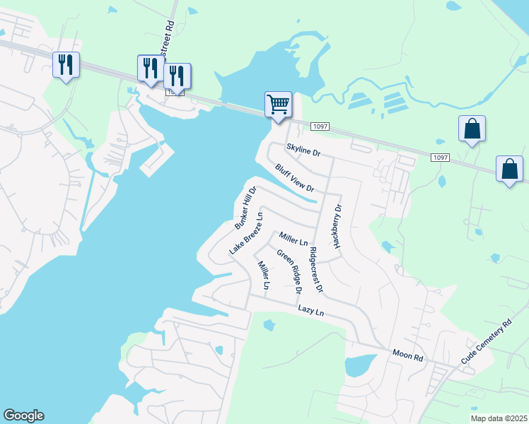 map of restaurants, bars, coffee shops, grocery stores, and more near 13321 Lake Breeze Lane in Willis