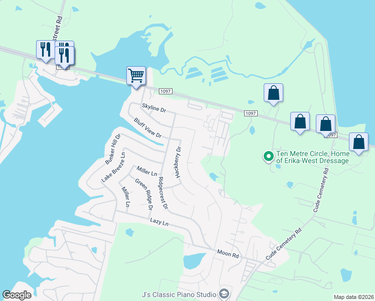 map of restaurants, bars, coffee shops, grocery stores, and more near 12681 Lake Conroe Hills Drive in Willis