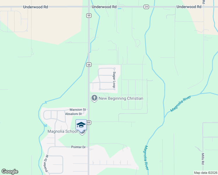 map of restaurants, bars, coffee shops, grocery stores, and more near Sweet Gum Dr in Foley