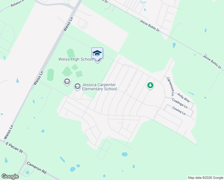 map of restaurants, bars, coffee shops, grocery stores, and more near 17200 Borromeo Avenue in Pflugerville