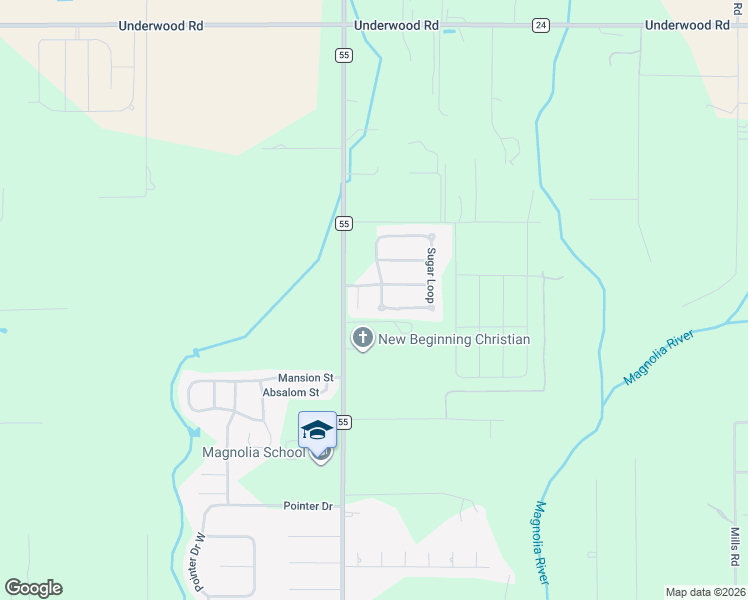 map of restaurants, bars, coffee shops, grocery stores, and more near 16566 Sugar Loop in Foley