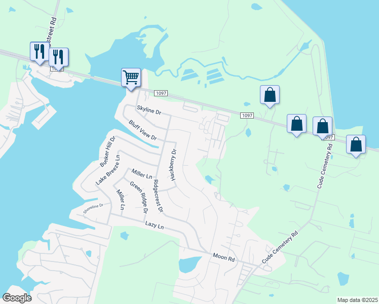 map of restaurants, bars, coffee shops, grocery stores, and more near 12682 Lake Conroe Hills Drive in Willis