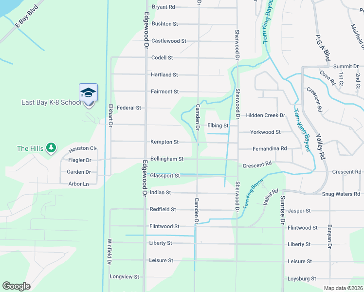 map of restaurants, bars, coffee shops, grocery stores, and more near 6661 Kempton Street in Navarre