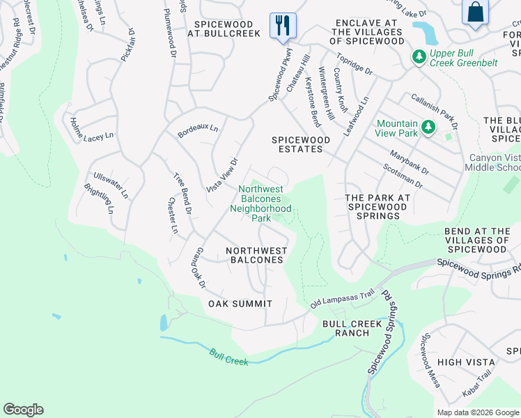 map of restaurants, bars, coffee shops, grocery stores, and more near 10206 Talleyran Drive in Austin