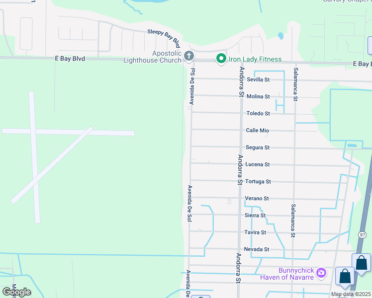 map of restaurants, bars, coffee shops, grocery stores, and more near 2517 Avenida De Sol in Navarre