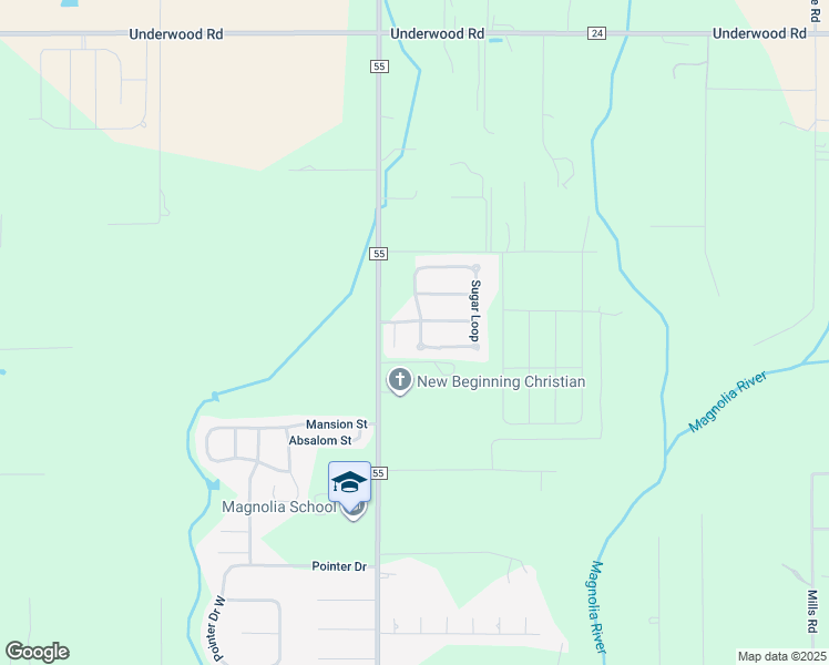 map of restaurants, bars, coffee shops, grocery stores, and more near 16566 Sugar Loop in Foley
