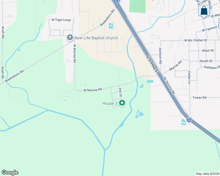 map of restaurants, bars, coffee shops, grocery stores, and more near 39355 Franklin Street in Ponchatoula