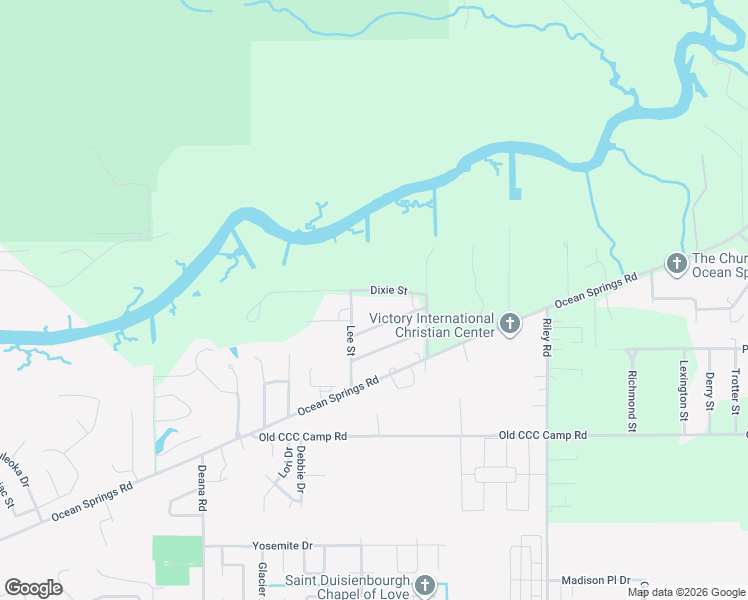 map of restaurants, bars, coffee shops, grocery stores, and more near 8805 Dixie Street in Ocean Springs