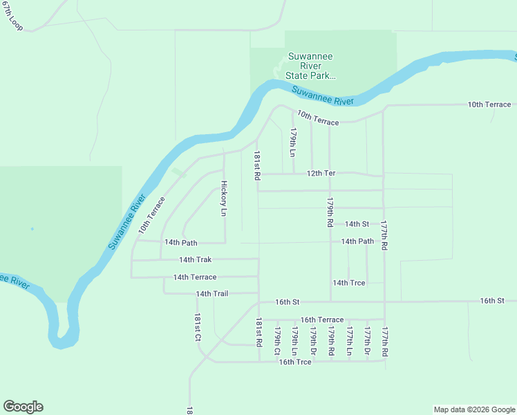 map of restaurants, bars, coffee shops, grocery stores, and more near 1392 181st Road in Live Oak