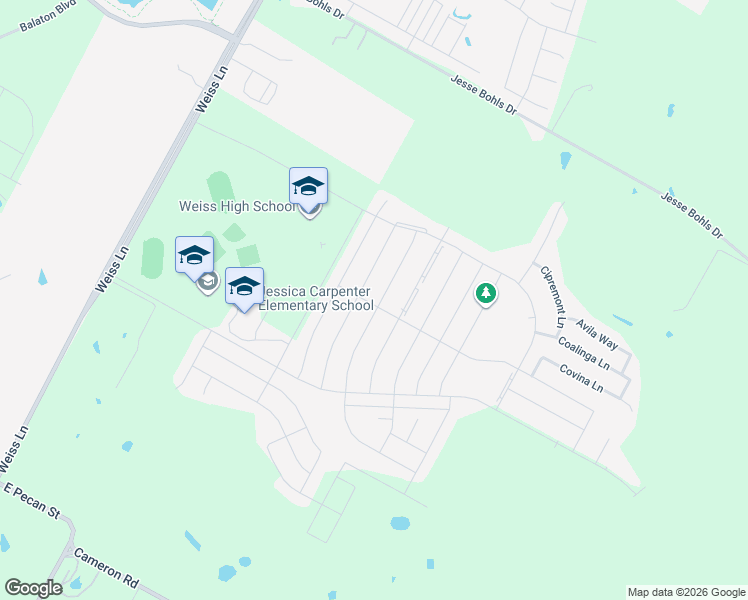 map of restaurants, bars, coffee shops, grocery stores, and more near 17200 Borromeo Avenue in Pflugerville