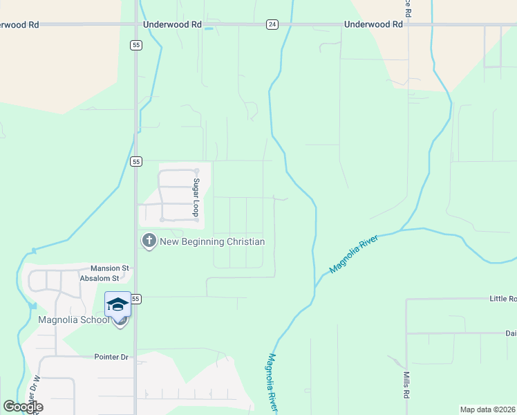 map of restaurants, bars, coffee shops, grocery stores, and more near Shea Circle in Foley