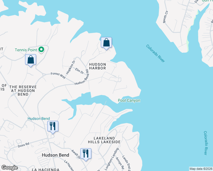 map of restaurants, bars, coffee shops, grocery stores, and more near 16005 Edwards Drive in Austin