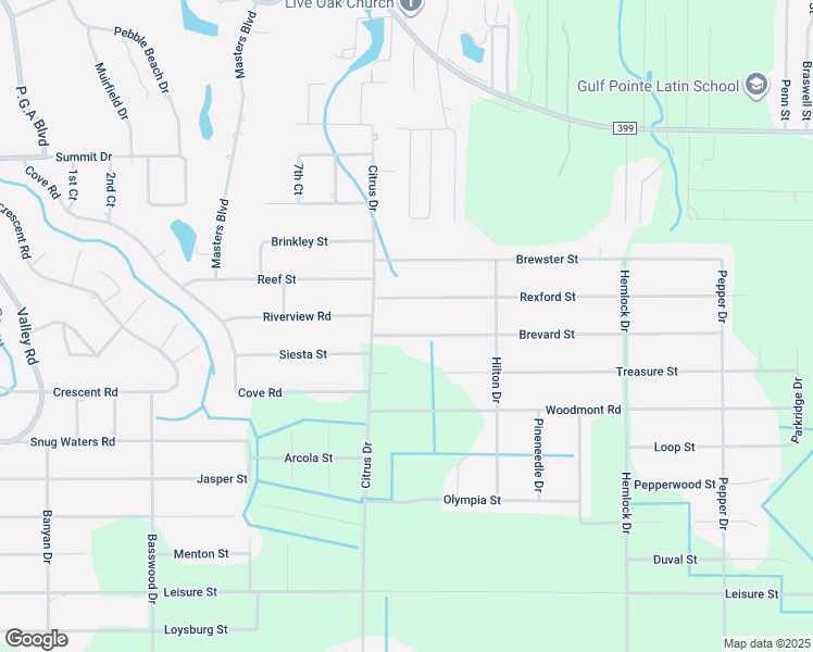 map of restaurants, bars, coffee shops, grocery stores, and more near 7310 Brevard Street in Navarre
