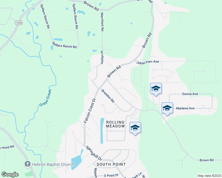 map of restaurants, bars, coffee shops, grocery stores, and more near 12184 Brown Road in Denham Springs