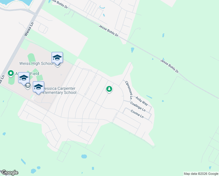 map of restaurants, bars, coffee shops, grocery stores, and more near 17306 Calipatria Lane in Pflugerville