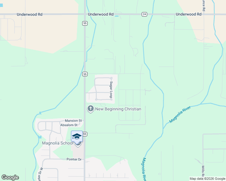 map of restaurants, bars, coffee shops, grocery stores, and more near Shea Circle in Foley