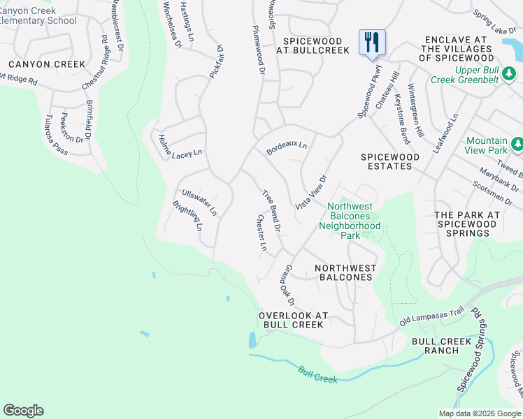 map of restaurants, bars, coffee shops, grocery stores, and more near 10104 Chester Lane in Austin