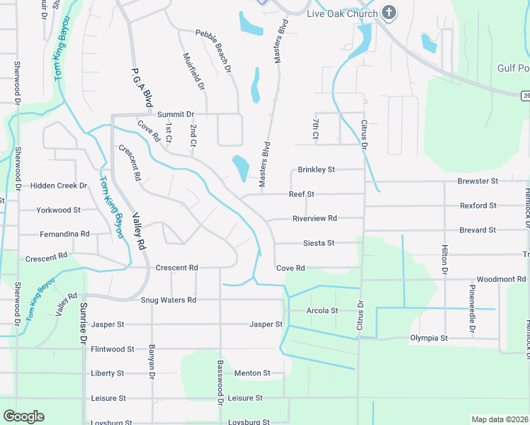 map of restaurants, bars, coffee shops, grocery stores, and more near 2526 Cove Road in Navarre