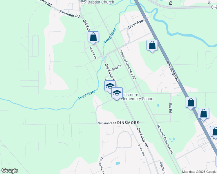 map of restaurants, bars, coffee shops, grocery stores, and more near 10658 Iowa Avenue in Jacksonville