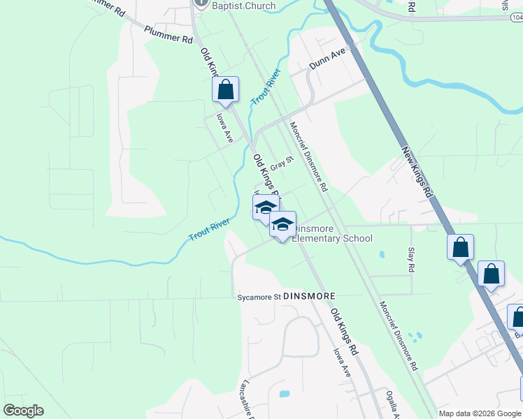 map of restaurants, bars, coffee shops, grocery stores, and more near 10658 Iowa Avenue in Jacksonville