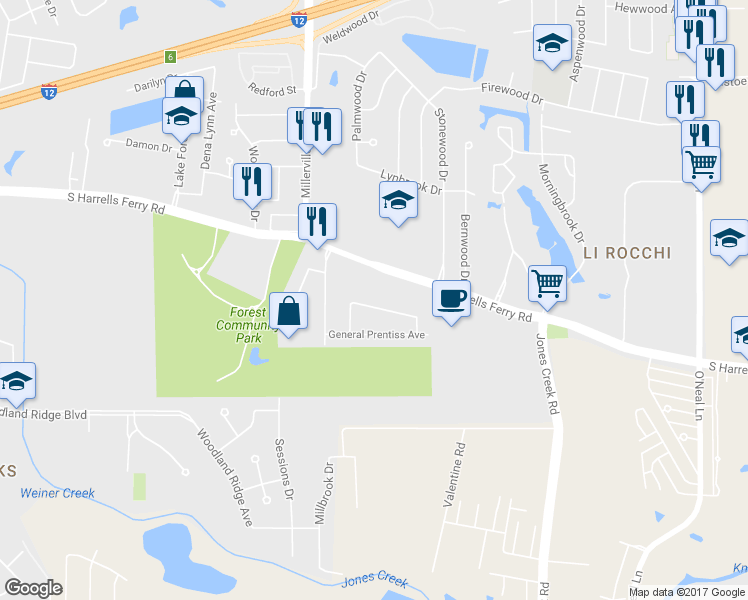 map of restaurants, bars, coffee shops, grocery stores, and more near 14755 Colonel Allen Court in Baton Rouge