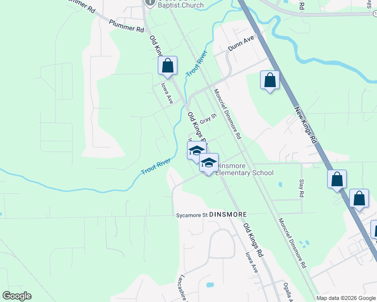 map of restaurants, bars, coffee shops, grocery stores, and more near 10658 Iowa Avenue in Jacksonville