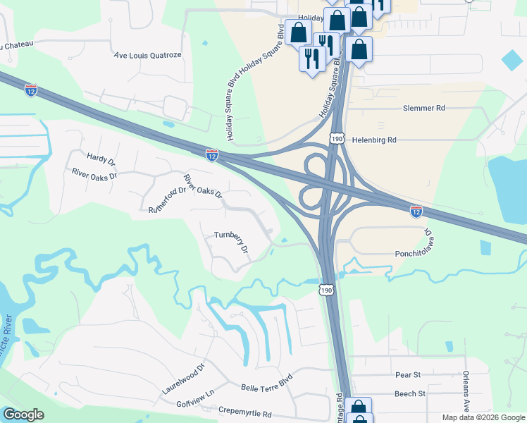 map of restaurants, bars, coffee shops, grocery stores, and more near 934 Walking Stick Court in Covington