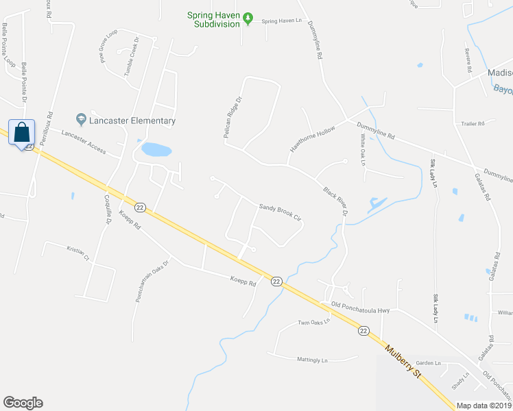 map of restaurants, bars, coffee shops, grocery stores, and more near 392 Sandy Brook Circle in Madisonville