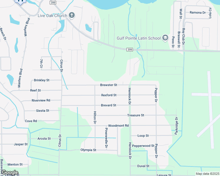 map of restaurants, bars, coffee shops, grocery stores, and more near 7440 Rexford Street in Navarre