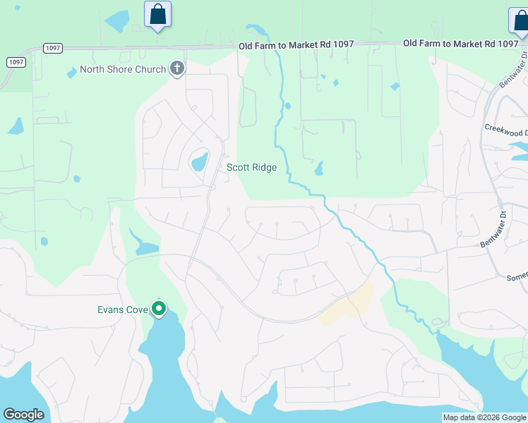 map of restaurants, bars, coffee shops, grocery stores, and more near 136 Wick Willow Road in Montgomery