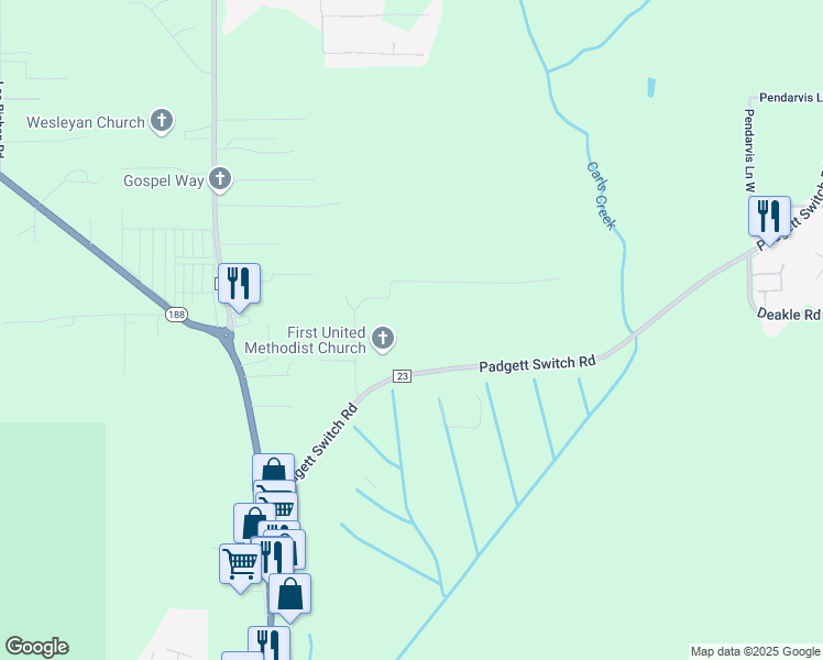 map of restaurants, bars, coffee shops, grocery stores, and more near 8351 McKee Road North in Irvington