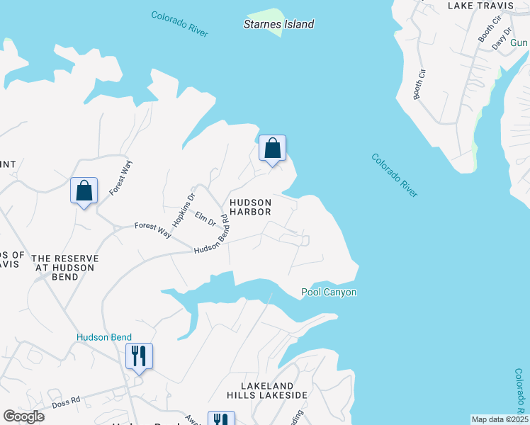 map of restaurants, bars, coffee shops, grocery stores, and more near 16022 Webb Lane in Austin