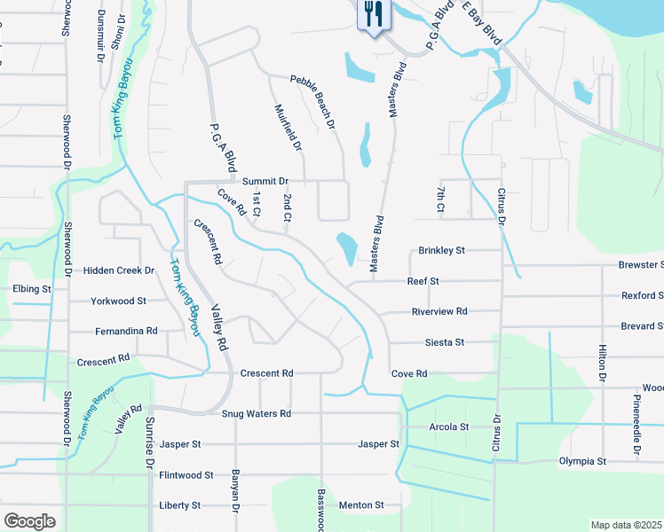 map of restaurants, bars, coffee shops, grocery stores, and more near 7106 Classic Court in Navarre