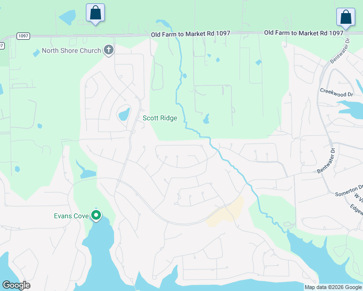 map of restaurants, bars, coffee shops, grocery stores, and more near 136 Wick Willow Road in Montgomery