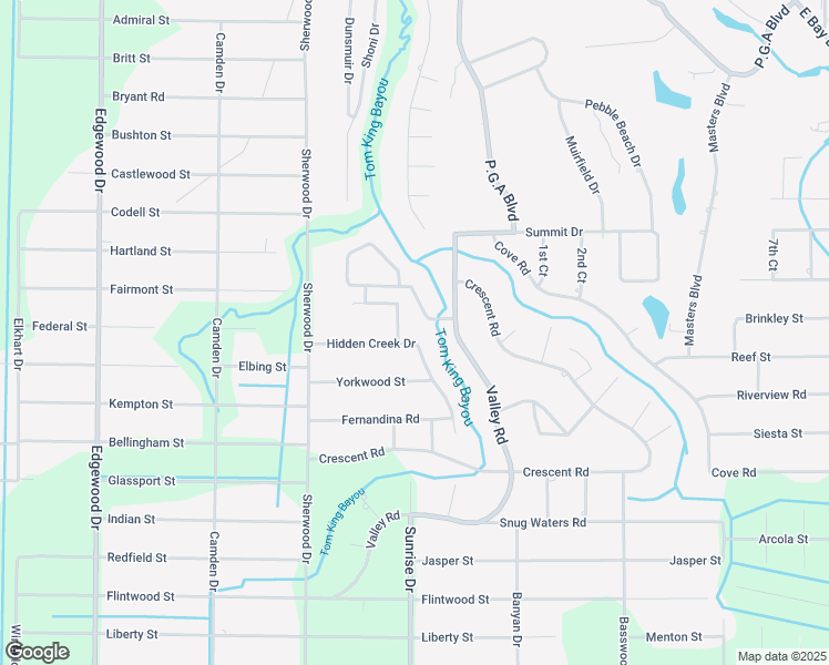 map of restaurants, bars, coffee shops, grocery stores, and more near 2580 Hidden Creek Drive in Navarre