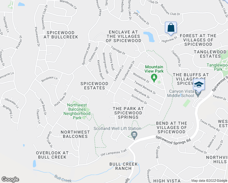 map of restaurants, bars, coffee shops, grocery stores, and more near 9200 Ashton Ridge in Austin