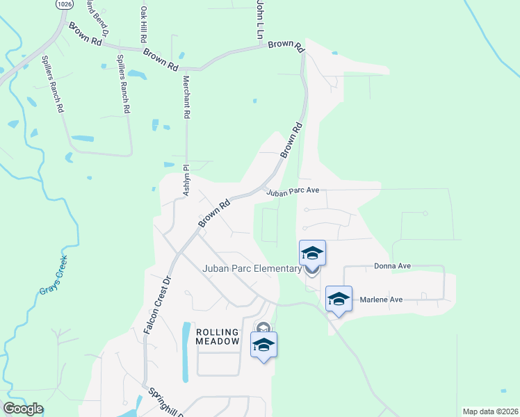 map of restaurants, bars, coffee shops, grocery stores, and more near 11879 Brown Road in Denham Springs