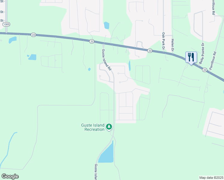 map of restaurants, bars, coffee shops, grocery stores, and more near 528 Guste Island Road in Madisonville