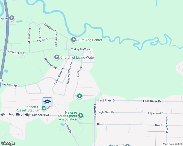 map of restaurants, bars, coffee shops, grocery stores, and more near 8829 Kiwi Place in Navarre