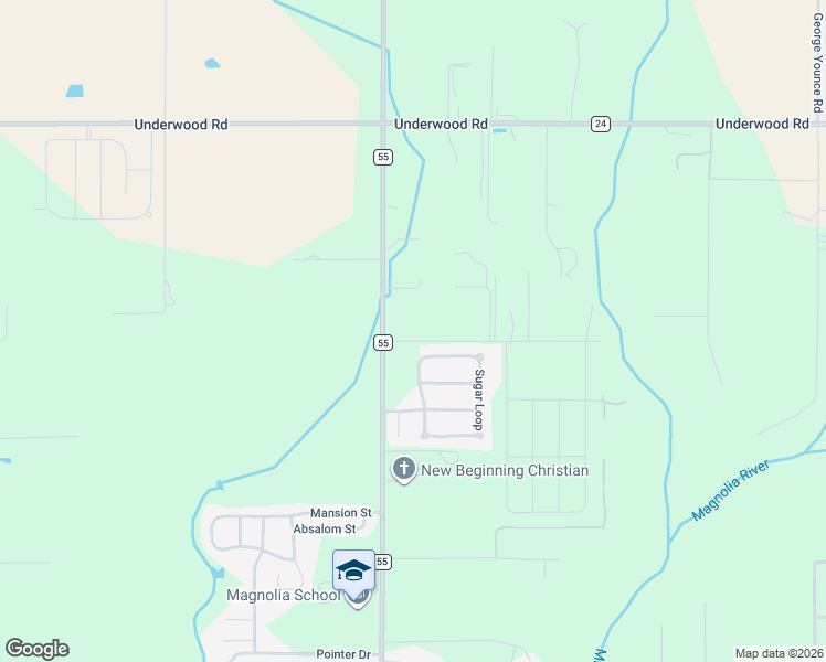map of restaurants, bars, coffee shops, grocery stores, and more near 16645 Rhodes Lane in Foley
