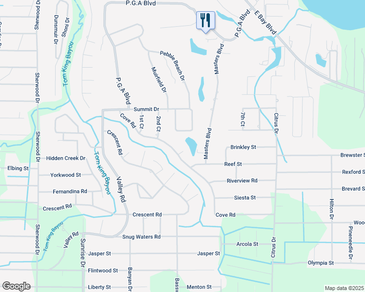 map of restaurants, bars, coffee shops, grocery stores, and more near 7106 Classic Court in Navarre