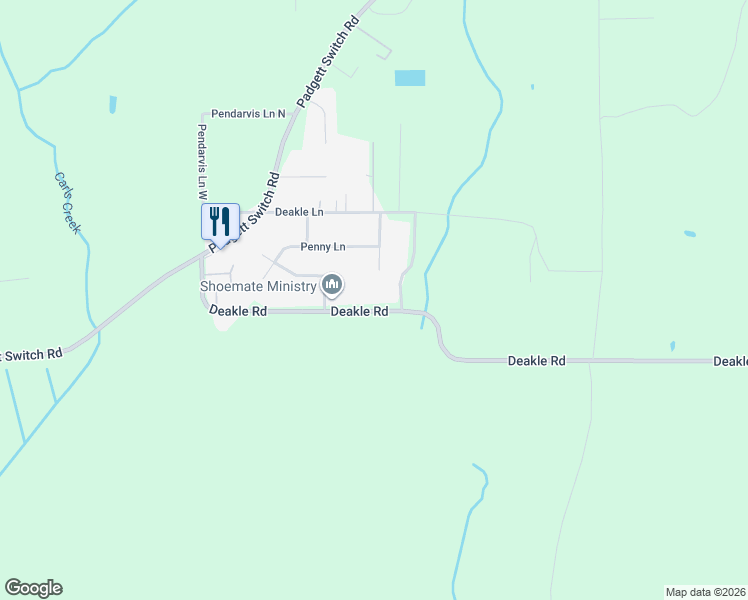 map of restaurants, bars, coffee shops, grocery stores, and more near 7500 Deakle Road in Irvington