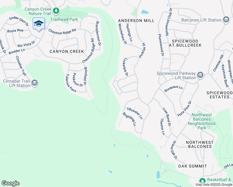 map of restaurants, bars, coffee shops, grocery stores, and more near 10106 Echoridge Drive in Austin