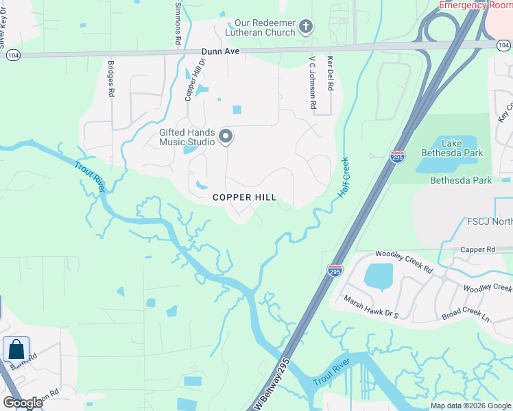 map of restaurants, bars, coffee shops, grocery stores, and more near 10845 Peacock Landing Court in Jacksonville