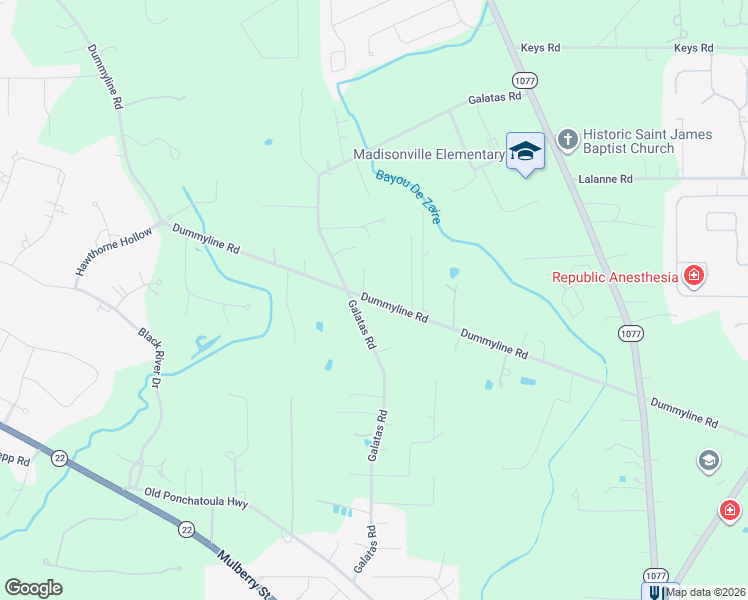 map of restaurants, bars, coffee shops, grocery stores, and more near 286 Dummyline Road in Madisonville