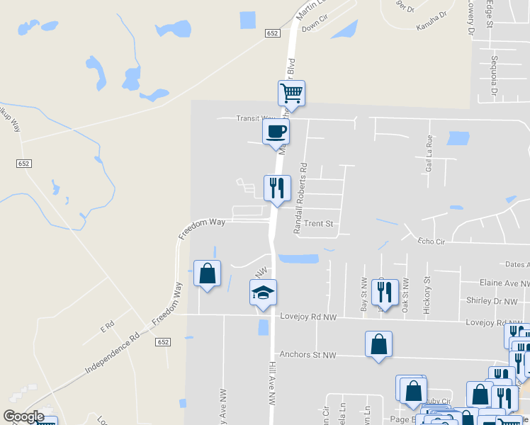 map of restaurants, bars, coffee shops, grocery stores, and more near 1512 Bentley Circle in Fort Walton Beach