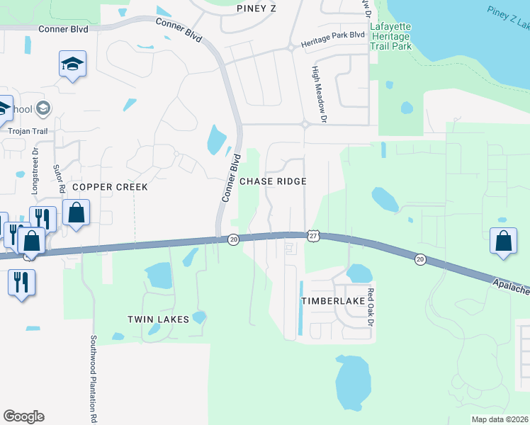 map of restaurants, bars, coffee shops, grocery stores, and more near 1218 Brafforton Drive in Tallahassee