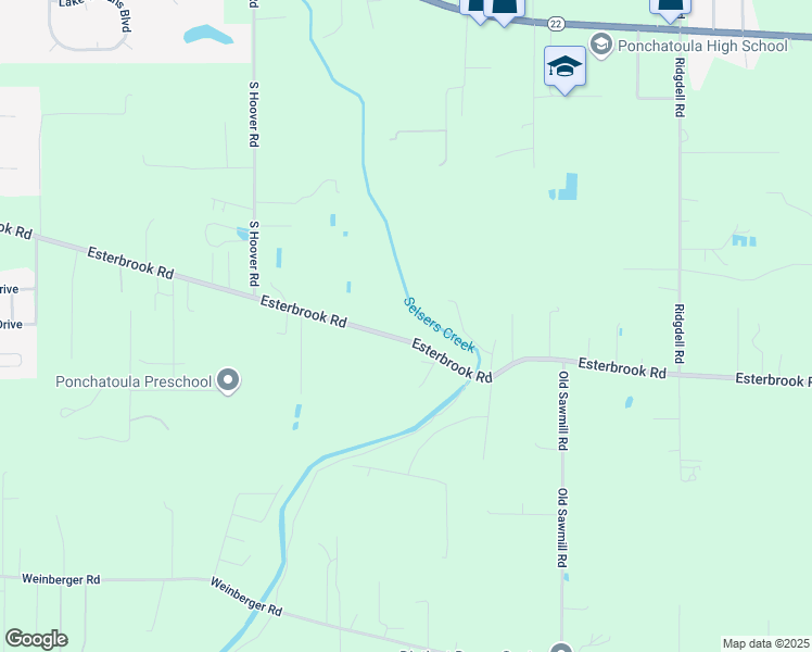 map of restaurants, bars, coffee shops, grocery stores, and more near 19179 Esterbrook Road in Ponchatoula