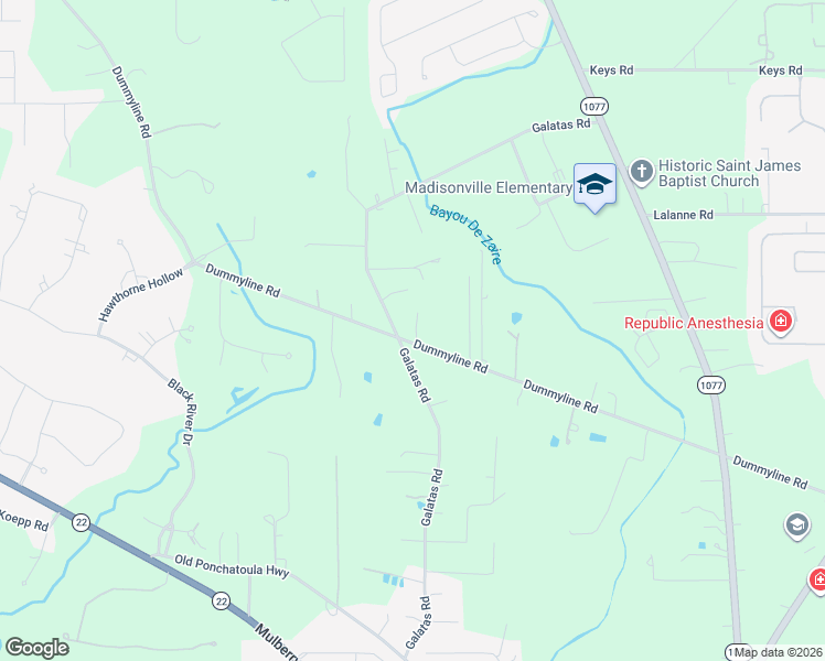 map of restaurants, bars, coffee shops, grocery stores, and more near 286 Dummyline Road in Madisonville