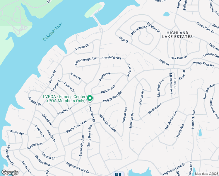 map of restaurants, bars, coffee shops, grocery stores, and more near 21500 Patton Avenue in Lago Vista